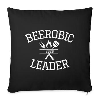 Leader béerobique - Housse de coussin décorative 45 x 45 cm - noir - Devant