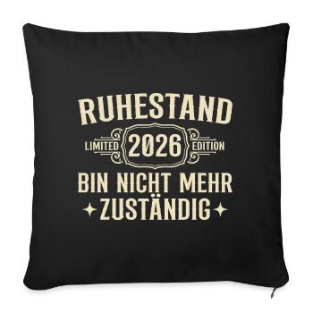 Ruhestand 2026 Abschied Kollege Rente - Sofakissenbezug 45 x 45 cm - Schwarz - Vorne