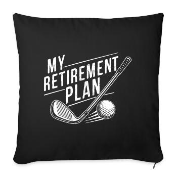 Mon plan de retraite Golf - Housse de coussin décorative 45 x 45 cm - noir - Devant