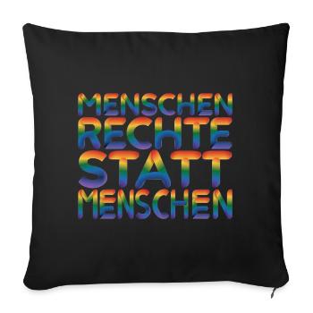 Menschenrechte Statement für Demokratie Fans - Sofakissenbezug 45 x 45 cm - Schwarz - Vorne