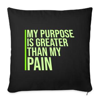 Mon but est plus grand que ma douleur, ce qui signifie le logo des guillemets - Housse de coussin décorative 45 x 45 cm - noir - Devant