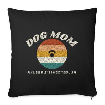 Dog Mom Retro Vintage Sonnenuntergang - Sofakissenbezug 45 x 45 cm - Schwarz - Vorne