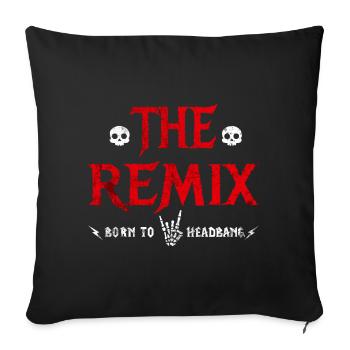 Père et fils métalleux – The Remix - Housse de coussin décorative 45 x 45 cm - noir - Devant