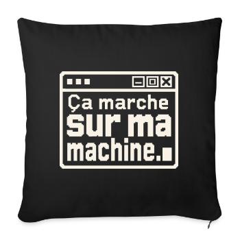 Développeur, ça marche sur ma machine - Housse de coussin décorative 45 x 45 cm - noir - Devant