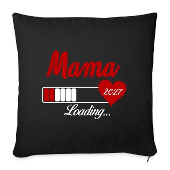 Mama Loading 2027 Herz - Sofakissenbezug 45 x 45 cm - Schwarz - Vorne