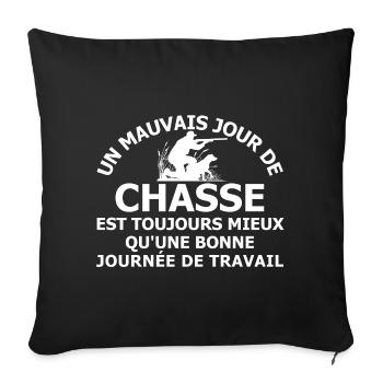 Un mauvais jour de chasse - Housse de coussin décorative 45 x 45 cm - noir - Devant