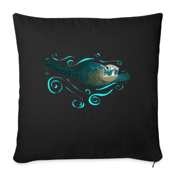 Wasserschildkröte - Housse de coussin décorative 45 x 45 cm - noir - Devant