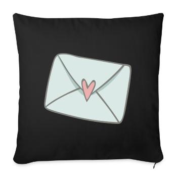 Lettre d’amour - Housse de coussin décorative 45 x 45 cm - noir - Devant
