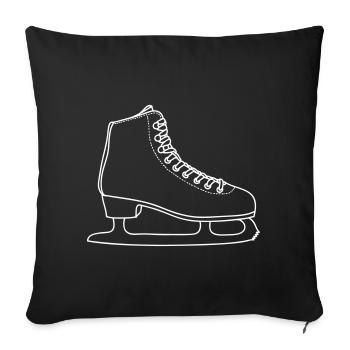 Patinoire de patinage sur glace - Housse de coussin décorative 45 x 45 cm - noir - Devant