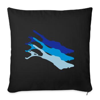 Triple Bodensee - Sofakissenbezug 45 x 45 cm - Schwarz - Vorne
