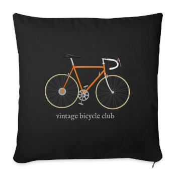 Vintage Bicycle Club - Housse de coussin décorative 45 x 45 cm - noir - Devant