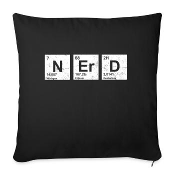 Nerd vintage periodic table of elements - Sofa pillowcase 17,3'' x 17,3'' (45 x 45 cm) - black - Front