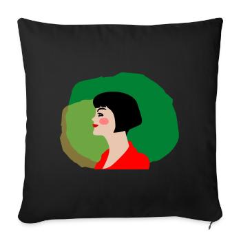 Amélie - Housse de coussin décorative 45 x 45 cm - noir - Devant