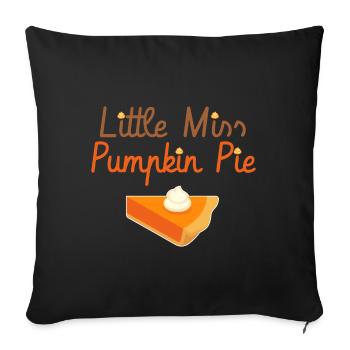 Petite tarte à la citrouille - Citrouille Halloween - Housse de coussin décorative 45 x 45 cm - noir - Devant