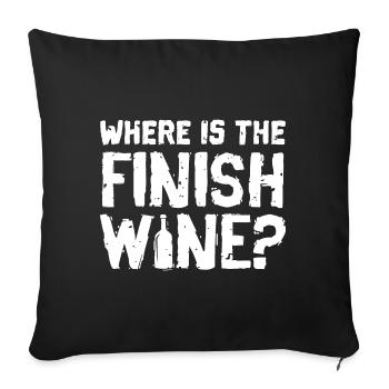 Où est le cadeau de vin de finition - Housse de coussin décorative 45 x 45 cm - noir - Devant