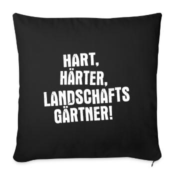 Dur, plus dur, paysagiste - Housse de coussin décorative 45 x 45 cm - noir - Devant