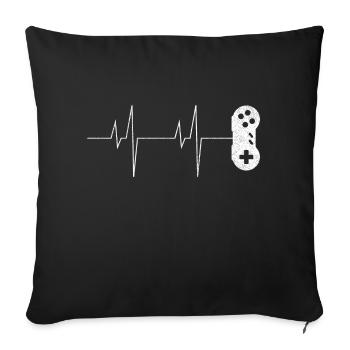 Gamer Heartbeat Heart Rate Controller Gamepad Gift - Sofa pillowcase 17,3'' x 17,3'' (45 x 45 cm) - black - Front