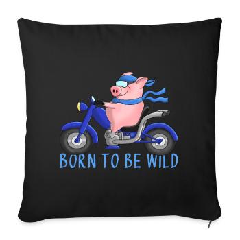 Ulkiger Motorradfahrer - Sofakissenbezug 45 x 45 cm - Schwarz - Vorne