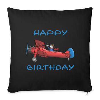 Joyeux anniversaire - Housse de coussin décorative 45 x 45 cm - noir - Devant