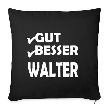 Walter - Sofakissenbezug 45 x 45 cm - Schwarz - Vorne