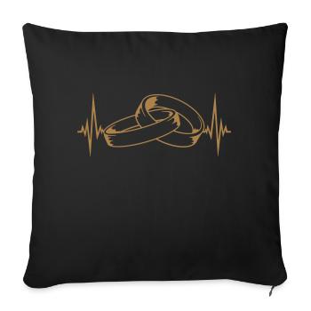 herzschlag puls frequenz 2 verbundene ringe verket - Sofakissenbezug 45 x 45 cm - Schwarz - Vorne