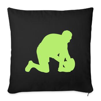 rugby silhouette rugbyman positions ball - Sofa pillowcase 17,3'' x 17,3'' (45 x 45 cm) - black - Front