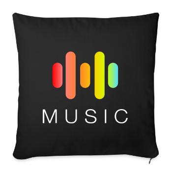 Musik - Sofakissenbezug 45 x 45 cm - Schwarz - Vorne