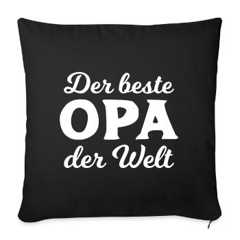 Der beste Opa der Welt - Bester Opi Großvater Papa - Sofakissenbezug 45 x 45 cm - Schwarz - Vorne