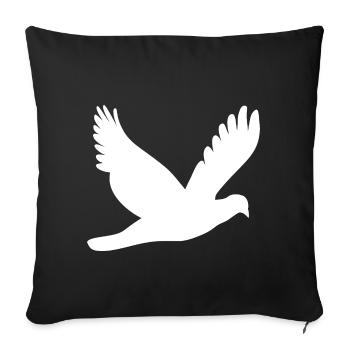 White peace dove - Sofa pillowcase 17,3'' x 17,3'' (45 x 45 cm) - black - Front