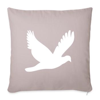 Colombe blanche de la paix - Housse de coussin décorative 45 x 45 cm - taupe clair - Devant