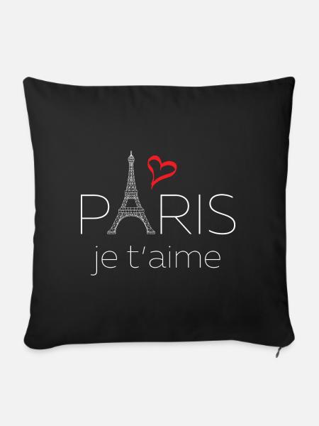Paris Je T'aime - Sofakissenbezug 45 x 45 cm - Schwarz
