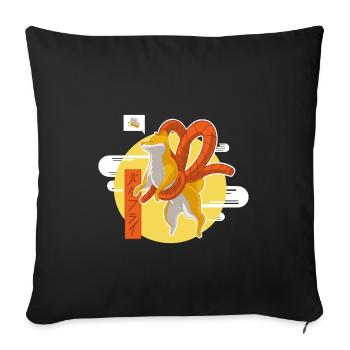 Shibufly - Papillon Shiba Inu - Housse de coussin décorative 45 x 45 cm - noir - Devant