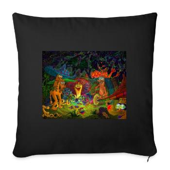 Mushroom party - Housse de coussin décorative 45 x 45 cm - noir - Devant