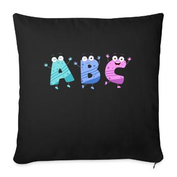 ABC the dancing alphabet - Sofa pillowcase 17,3'' x 17,3'' (45 x 45 cm) - black - Front