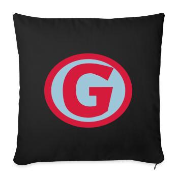 Super, Superheld, Superheldin, Hero, G - Sofa pillowcase 17,3'' x 17,3'' (45 x 45 cm) - black - Front