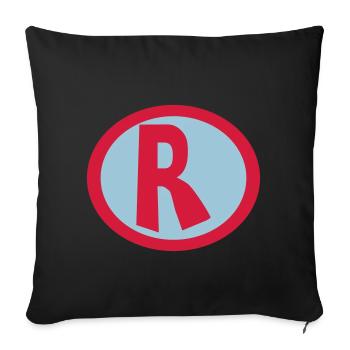 Super, Superheld, Superheldin, Hero, R - Sofa pillowcase 17,3'' x 17,3'' (45 x 45 cm) - black - Front