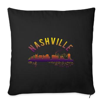 Nashville-Skyline bunt - Sofakissenbezug 45 x 45 cm - Schwarz - Vorne