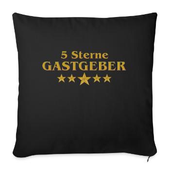Vom Grafik Designer--- 5 Sterne Gastgeber - Sofakissenbezug 45 x 45 cm - Schwarz - Vorne