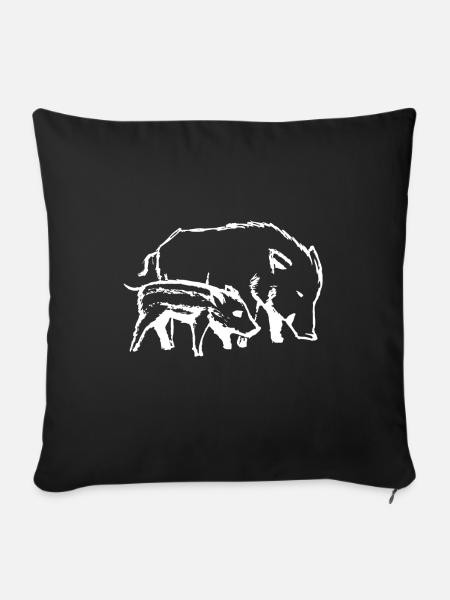 Schweine - Sofakissenbezug 45 x 45 cm - Schwarz