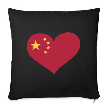 China Herz; Heart China - Housse de coussin décorative 45 x 45 cm - noir - Devant