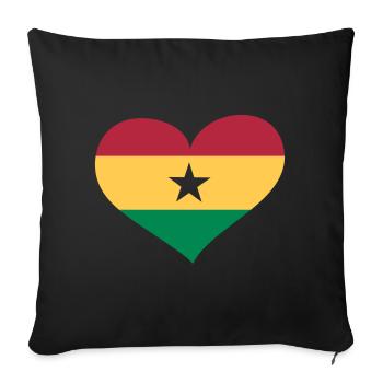 Ghana Herz; Heart Ghana - Housse de coussin décorative 45 x 45 cm - noir - Devant