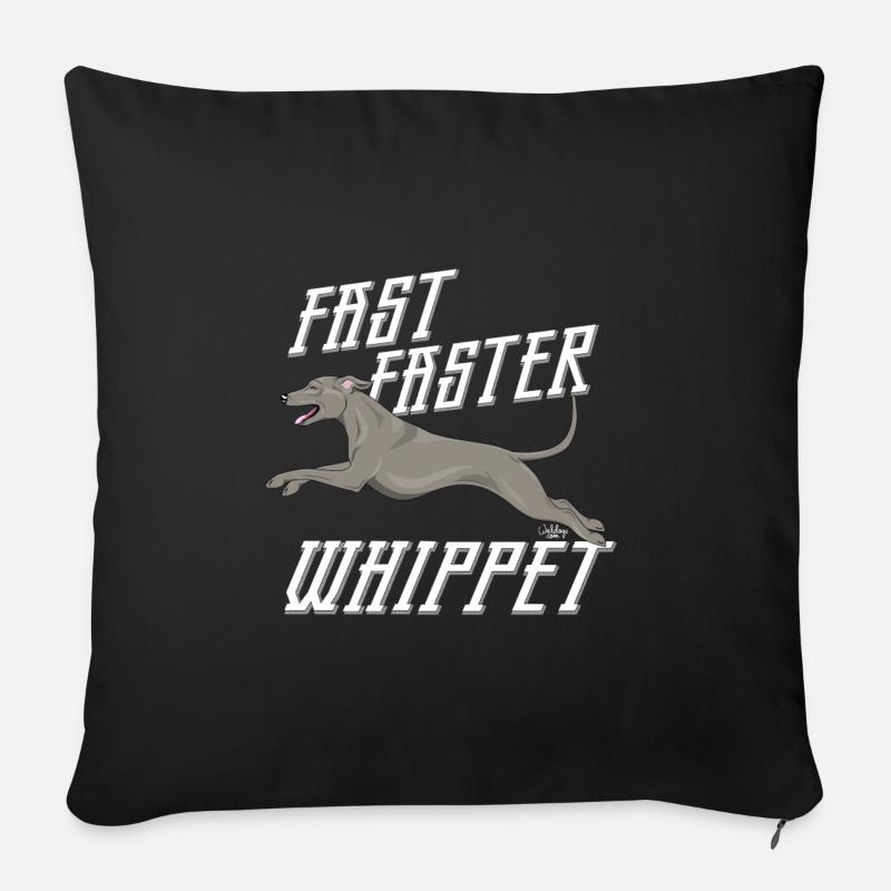 fastfasterwhippet5 - Sofakissenbezug 45 x 45 cm - Schwarz