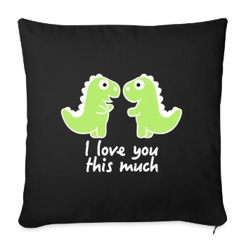 dinosaur - Sofa pillowcase 17,3'' x 17,3'' (45 x 45 cm) - black - Front