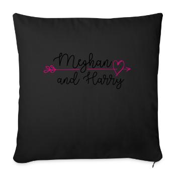 HT Royal Wedding Meghan Harry Arrow - Sofakissenbezug 45 x 45 cm - Schwarz - Vorne