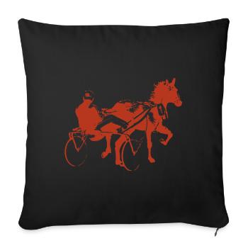 traber trabrennen - Sofakissenbezug 45 x 45 cm - Schwarz - Vorne
