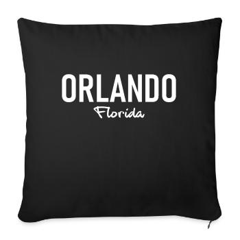 Orlando - Florida - USA - United States of America - Sofa pillowcase 17,3'' x 17,3'' (45 x 45 cm) - black - Front