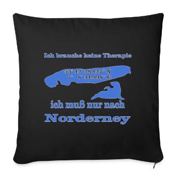 Norderney Insel Urlaub - Sofakissenbezug 45 x 45 cm - Schwarz - Vorne