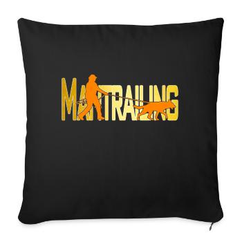Mantrailing orange / gold - Sofa pillowcase 17,3'' x 17,3'' (45 x 45 cm) - black - Front