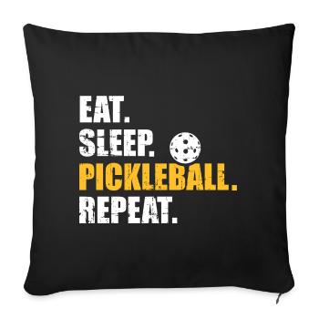 Pickleball - Sofa pillowcase 17,3'' x 17,3'' (45 x 45 cm) - black - Front