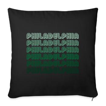 Dégradé typographique de Philadelphie - Housse de coussin décorative 45 x 45 cm - noir - Devant